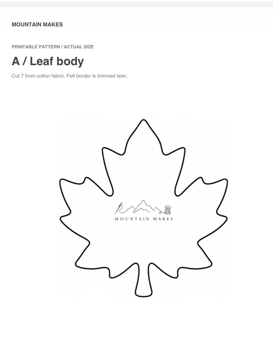 Fall Leaf Garland | PDF Sewing Pattern